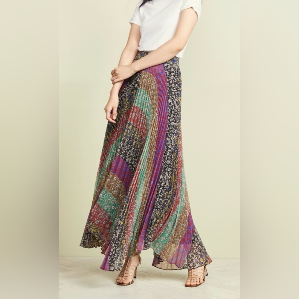 Alice + Olivia Katz Jasmine Print Maxi Pleated Skirt